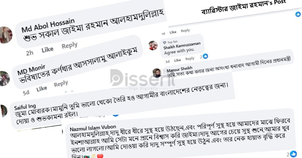 জাইমা রহমানের আসল পেইজ মনে করে কমেন্ট করেন অনেকে।