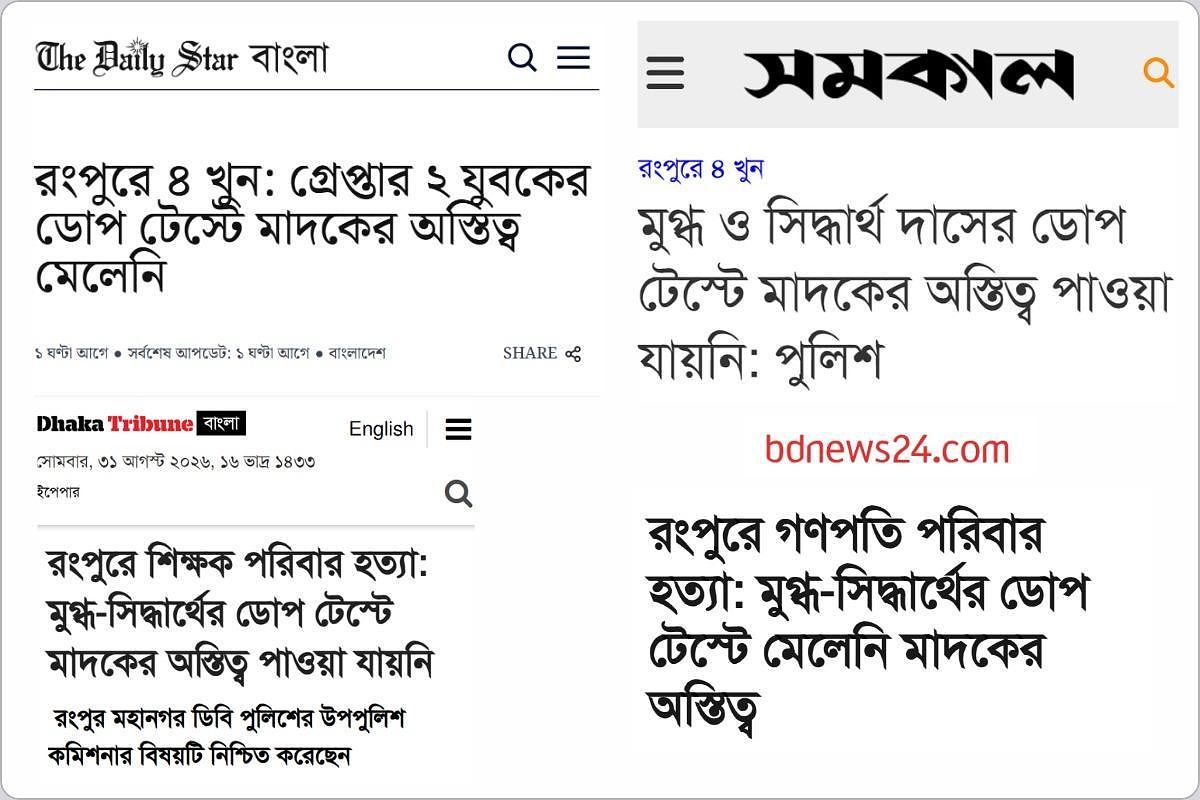 ‘No Drugs Detected’: How Incomplete Reporting Created Confusion over the Rangpur Murders